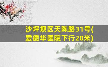 沙坪坝区天陈路31号(爱德华医院下行20米)