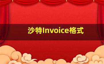 沙特Invoice格式