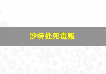 沙特处死毒贩