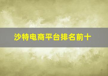 沙特电商平台排名前十