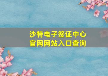 沙特电子签证中心官网网站入口查询