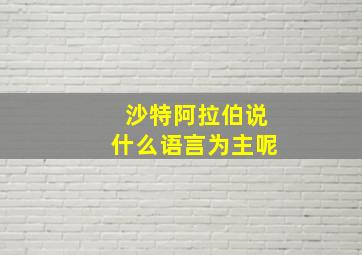 沙特阿拉伯说什么语言为主呢