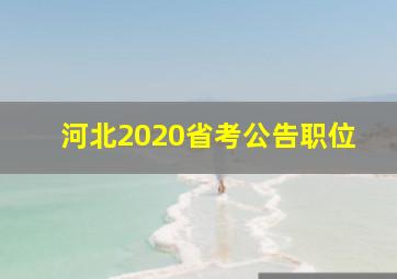 河北2020省考公告职位