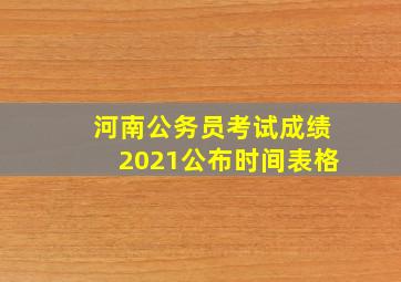 河南公务员考试成绩2021公布时间表格