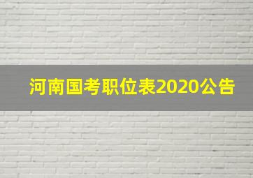 河南国考职位表2020公告