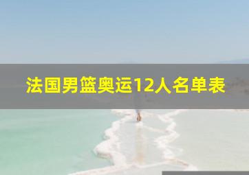 法国男篮奥运12人名单表