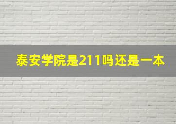 泰安学院是211吗还是一本