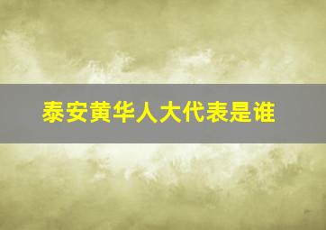 泰安黄华人大代表是谁