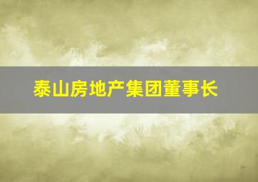 泰山房地产集团董事长