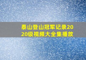 泰山登山冠军记录2020级视频大全集播放