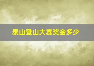 泰山登山大赛奖金多少