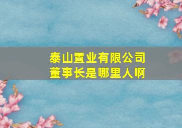 泰山置业有限公司董事长是哪里人啊