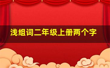 浅组词二年级上册两个字