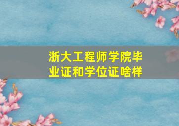 浙大工程师学院毕业证和学位证啥样