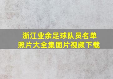 浙江业余足球队员名单照片大全集图片视频下载