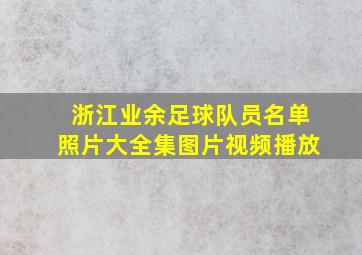 浙江业余足球队员名单照片大全集图片视频播放