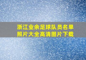 浙江业余足球队员名单照片大全高清图片下载