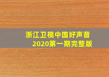 浙江卫视中国好声音2020第一期完整版