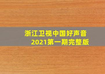 浙江卫视中国好声音2021第一期完整版