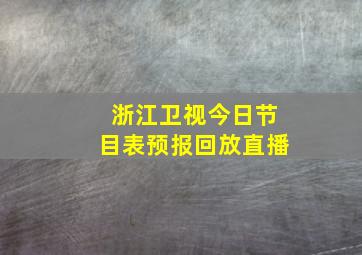 浙江卫视今日节目表预报回放直播