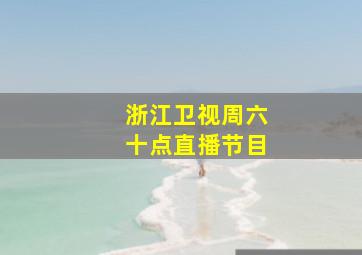 浙江卫视周六十点直播节目