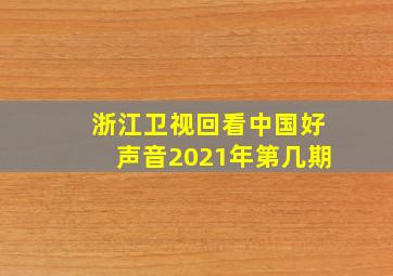 浙江卫视回看中国好声音2021年第几期