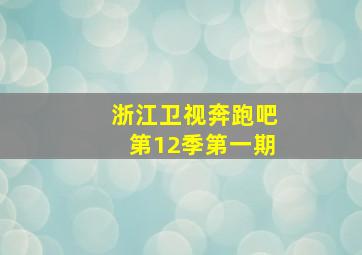 浙江卫视奔跑吧第12季第一期