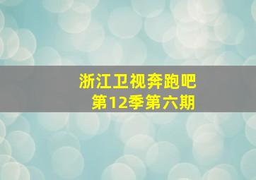 浙江卫视奔跑吧第12季第六期