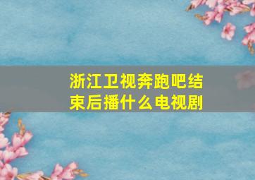 浙江卫视奔跑吧结束后播什么电视剧