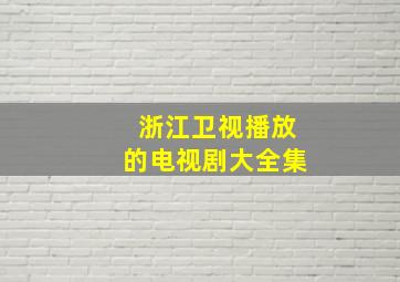 浙江卫视播放的电视剧大全集