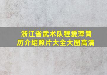 浙江省武术队程爱萍简历介绍照片大全大图高清