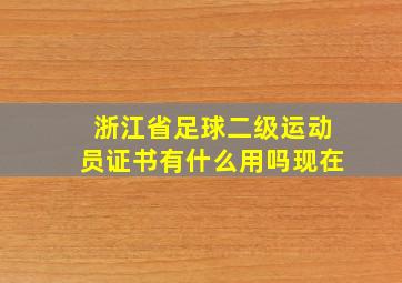 浙江省足球二级运动员证书有什么用吗现在