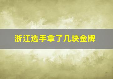 浙江选手拿了几块金牌