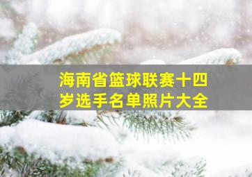 海南省篮球联赛十四岁选手名单照片大全