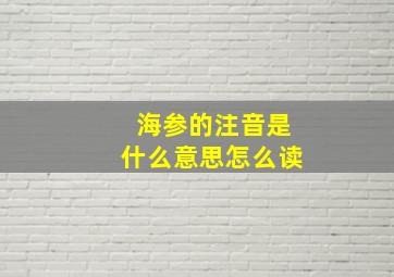 海参的注音是什么意思怎么读