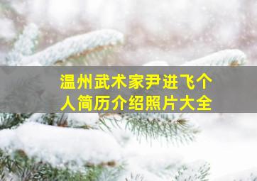 温州武术家尹进飞个人简历介绍照片大全