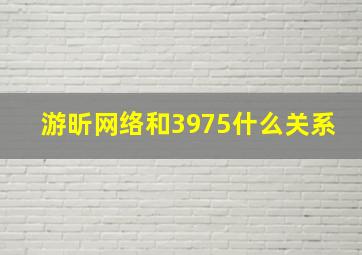 游昕网络和3975什么关系