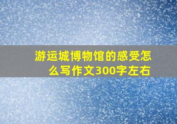 游运城博物馆的感受怎么写作文300字左右