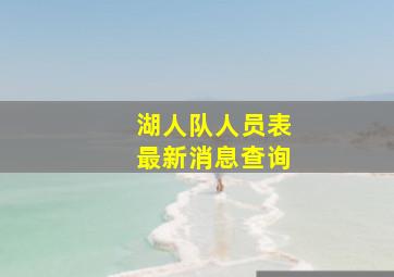 湖人队人员表最新消息查询