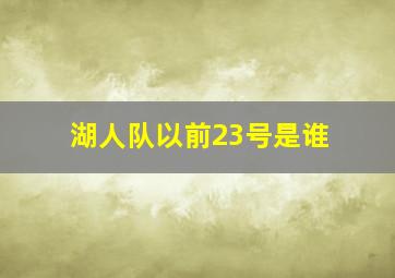 湖人队以前23号是谁