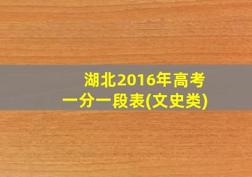 湖北2016年高考一分一段表(文史类)