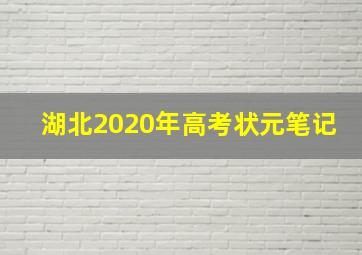 湖北2020年高考状元笔记