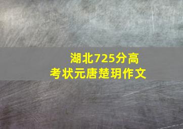 湖北725分高考状元唐楚玥作文