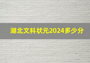 湖北文科状元2024多少分