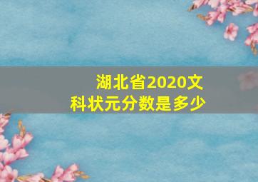 湖北省2020文科状元分数是多少