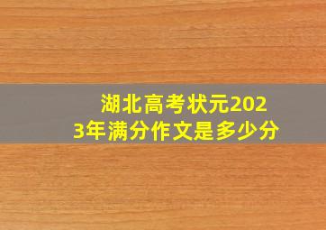 湖北高考状元2023年满分作文是多少分