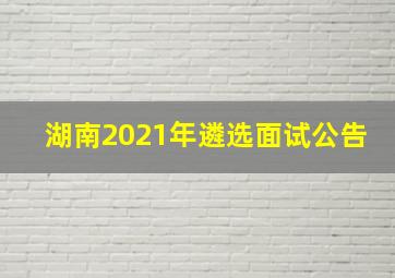 湖南2021年遴选面试公告