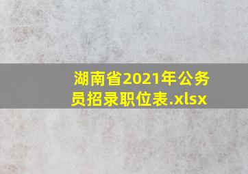 湖南省2021年公务员招录职位表.xlsx