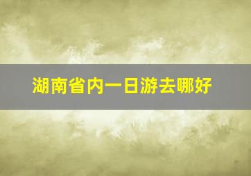 湖南省内一日游去哪好