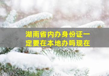 湖南省内办身份证一定要在本地办吗现在